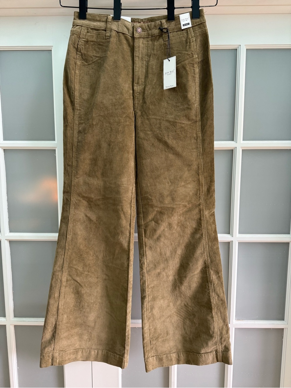 Judy Blue High Waist Olive Corduroy Retro Wide Leg Jeans Size 9/29 - Picture 7 of 16